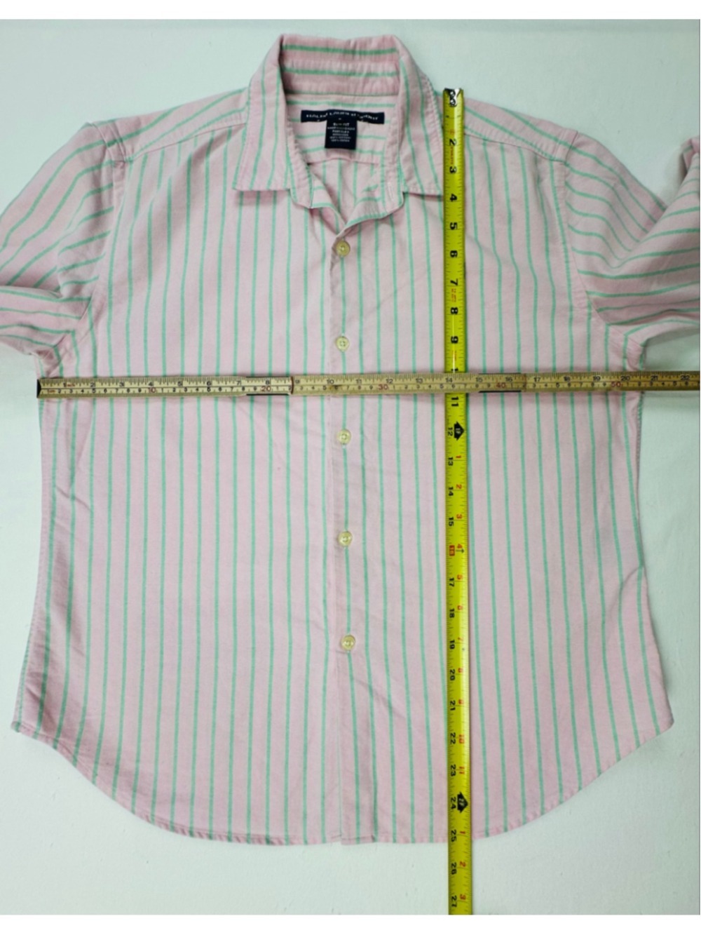 Vintage Ralph Lauren Sport Women’s Pink Green Stripe Oxford Shirt Hong Kong Slim - Picture 3 of 12